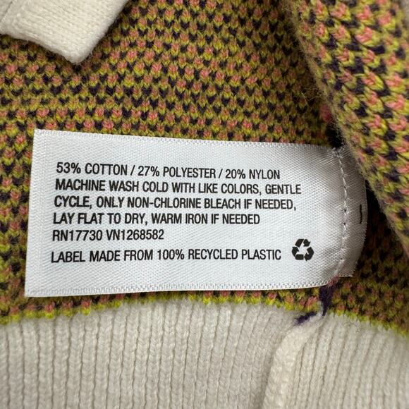 Wild Fable Cropped Long Sleeve V Neck Multicolored Cardigan Sweater Women Size M - Picture 5 of 10